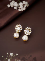 Meiraa Pearl Drop Kundan Earrings