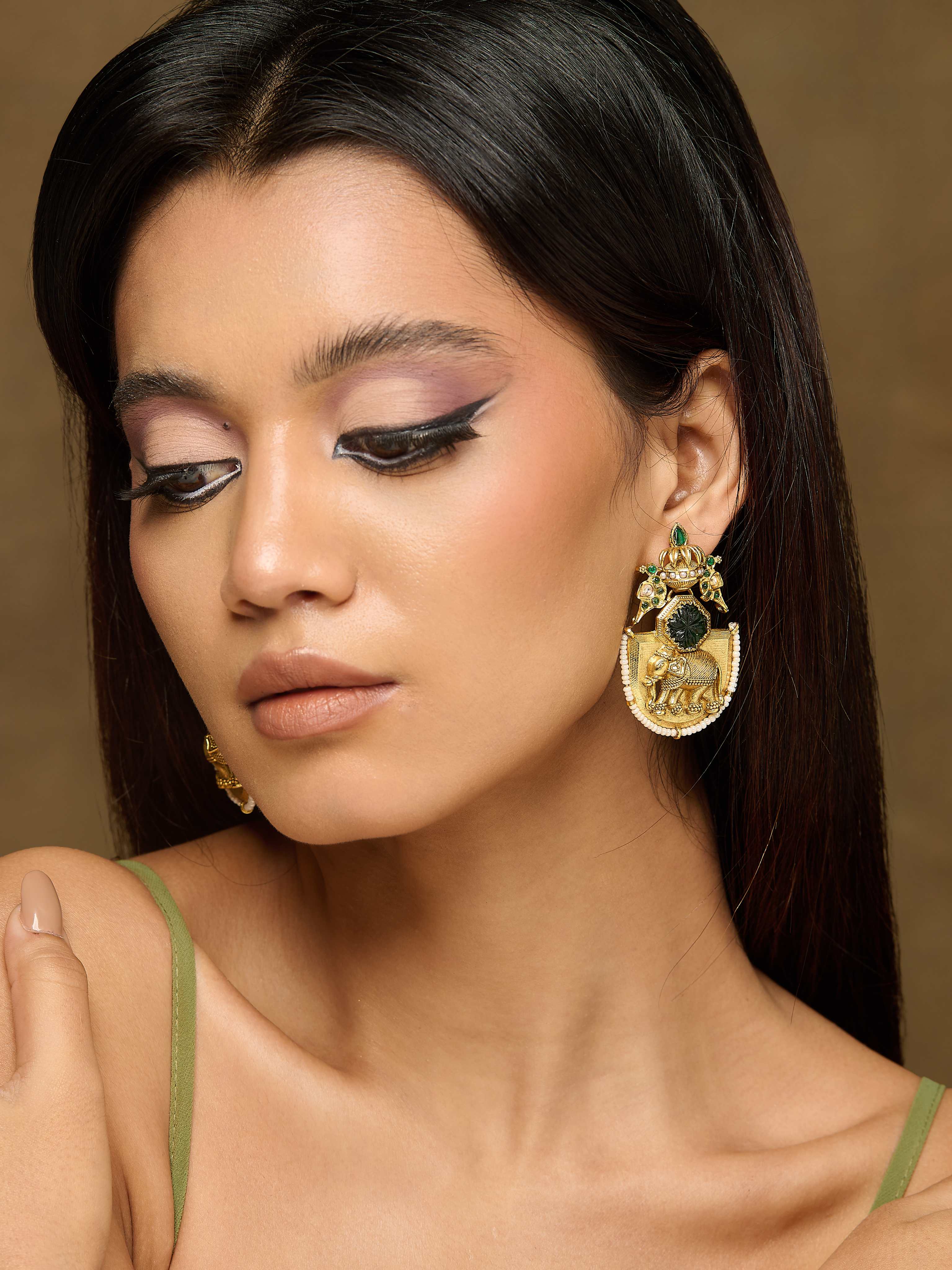 Gilded Tusker Dangler Earrings