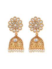 Meiraa Golden Grace Jhumki Earrings