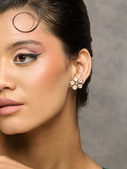 Meiraa Polki Floral Stud Earrings