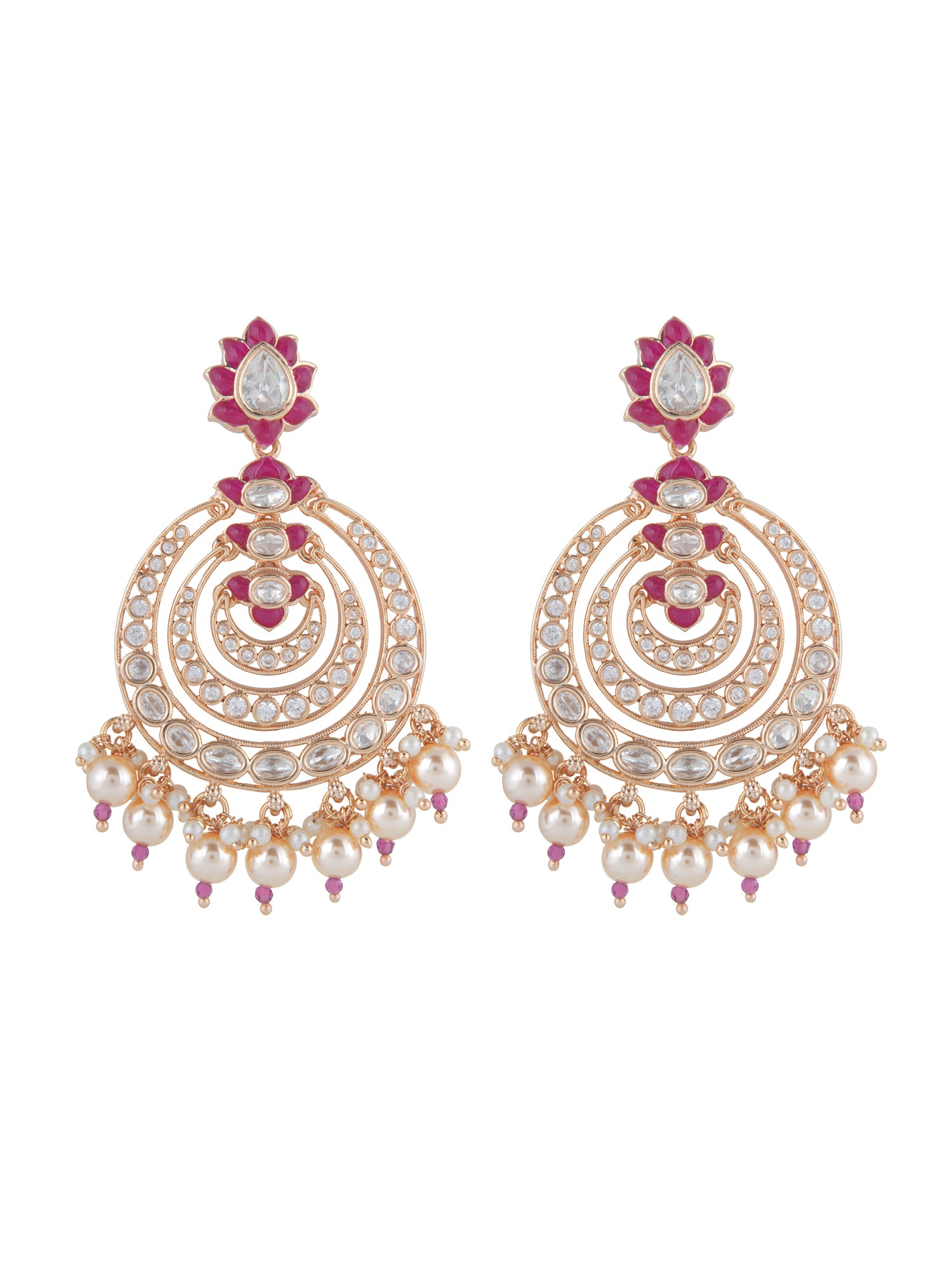 Rippling Lotus Polki Chandbali