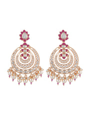 Rippling Lotus Polki Chandbali