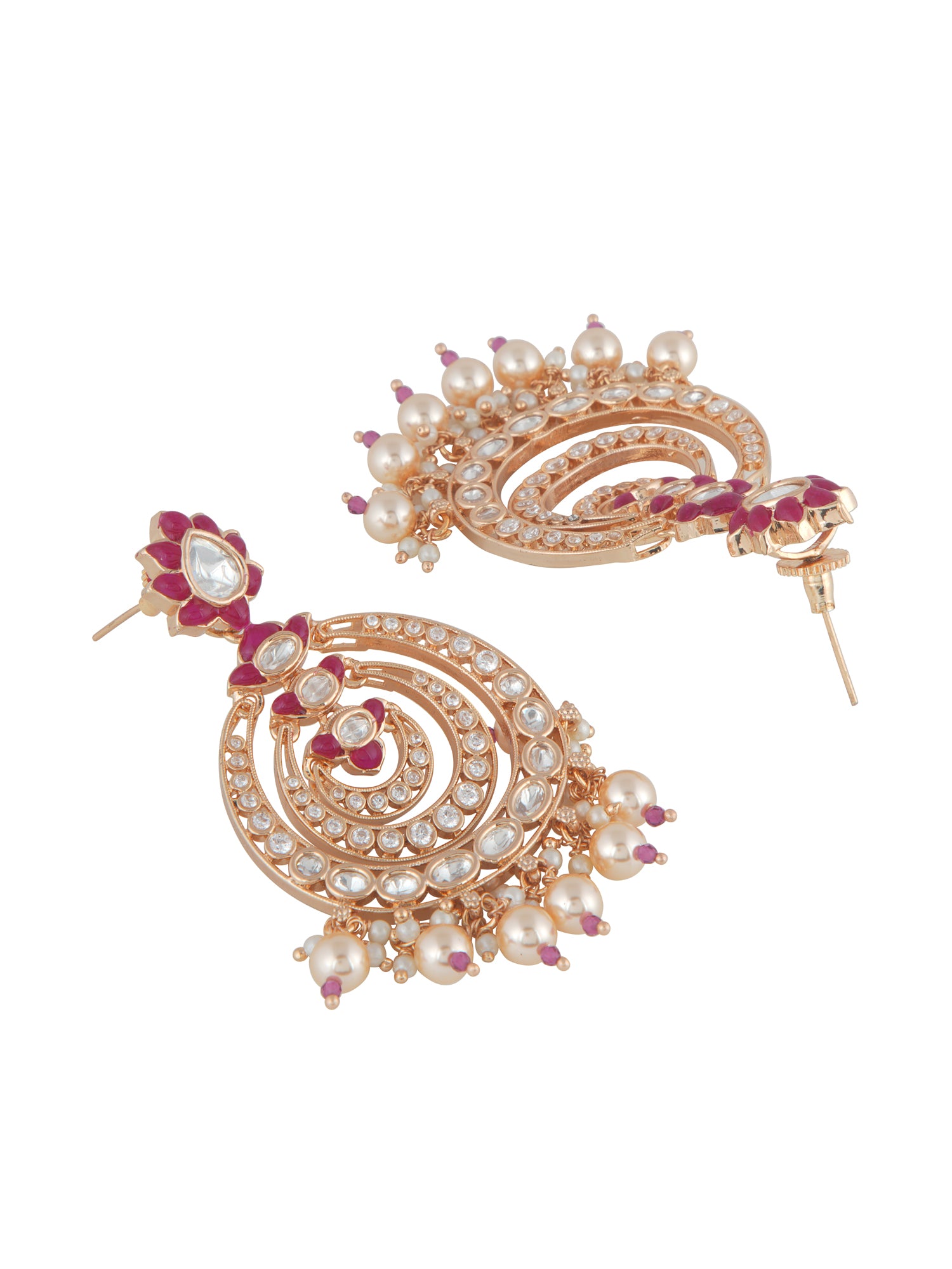 Rippling Lotus Polki Chandbali