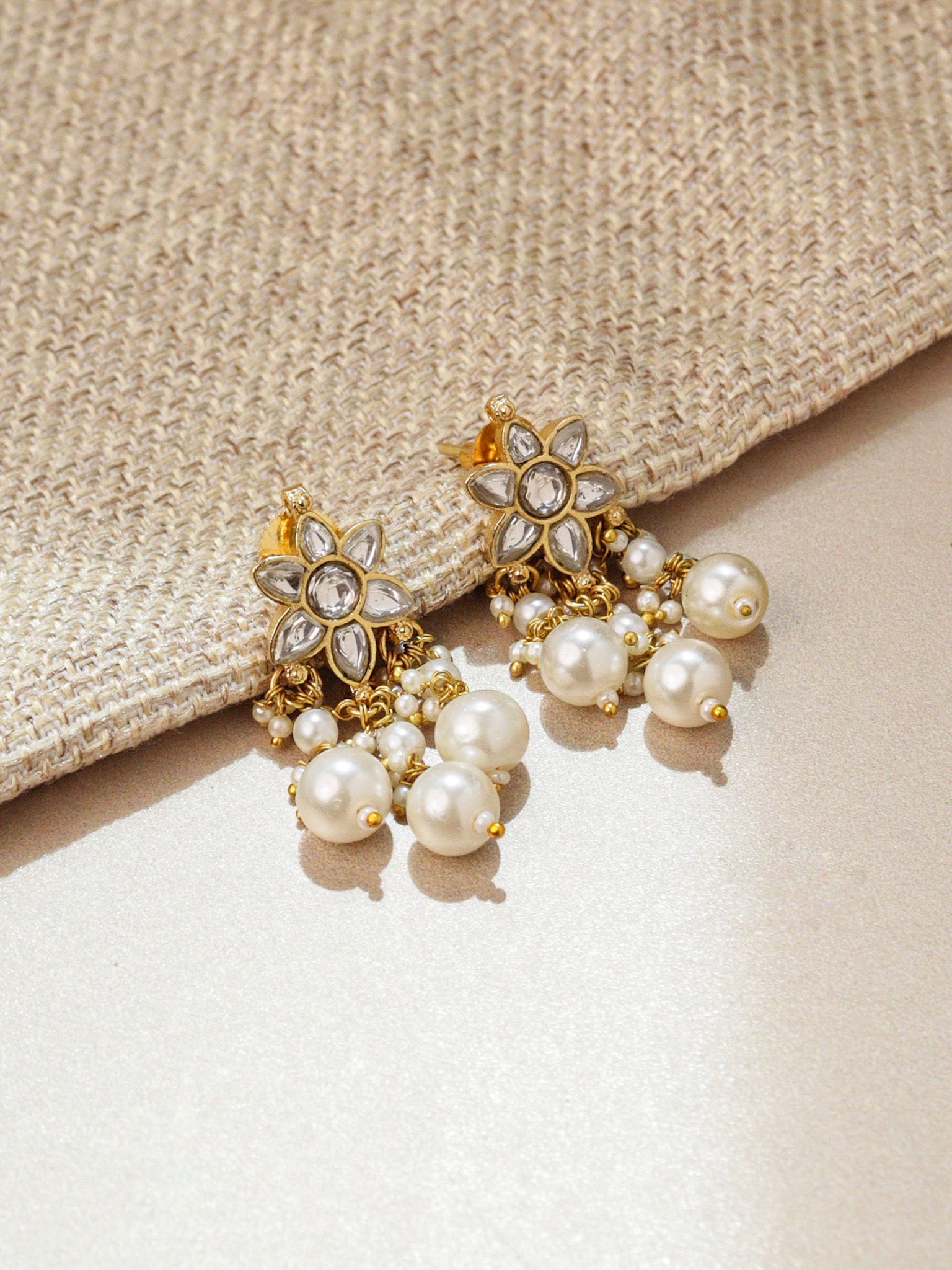 Meiraa Blooming Star Polki Earrings