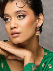 Meiraa Petite Ruby Studded Jhumki