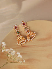 Meiraa Petite Ruby Studded Jhumki