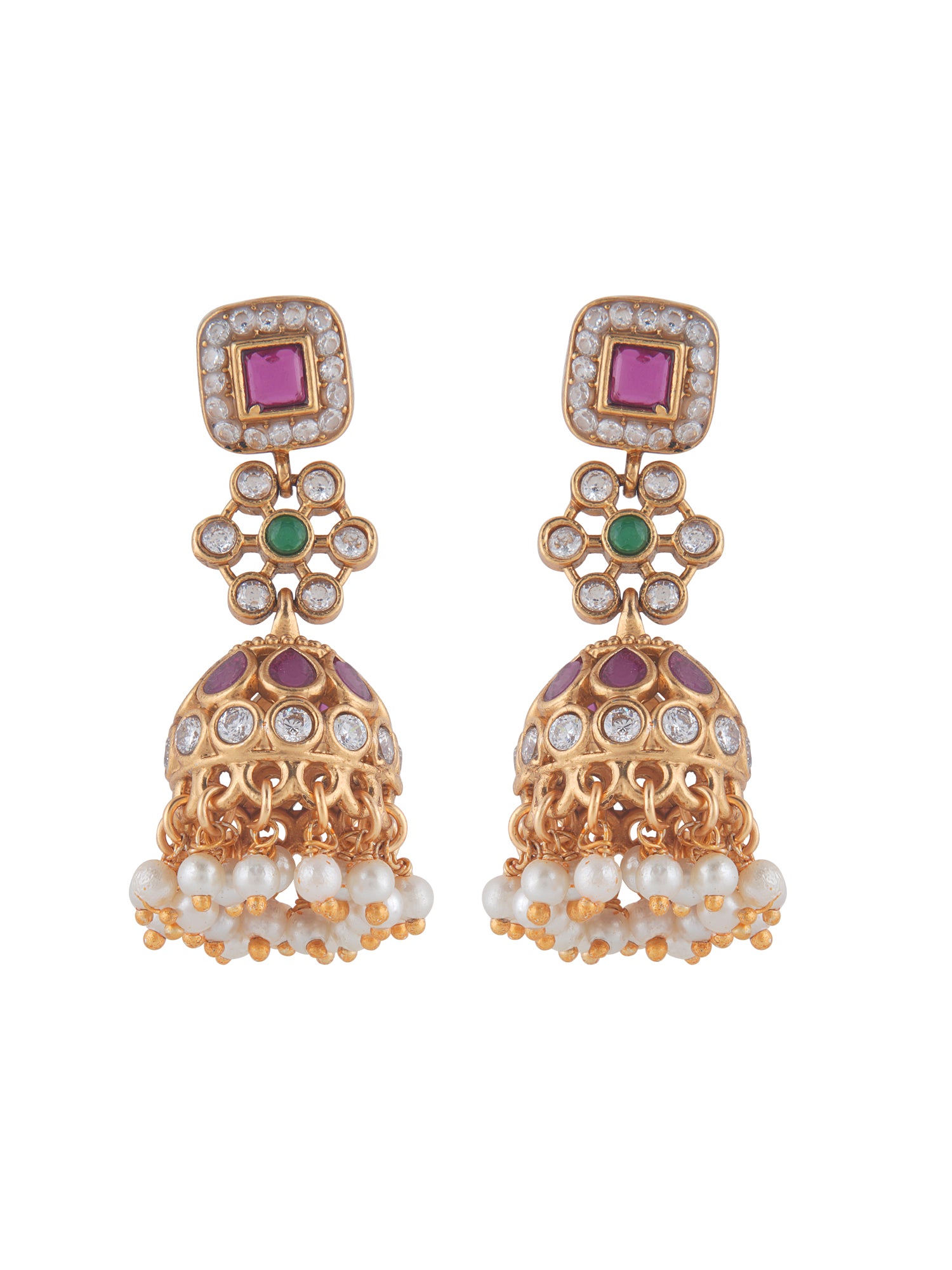 Meiraa Petite Ruby Studded Jhumki