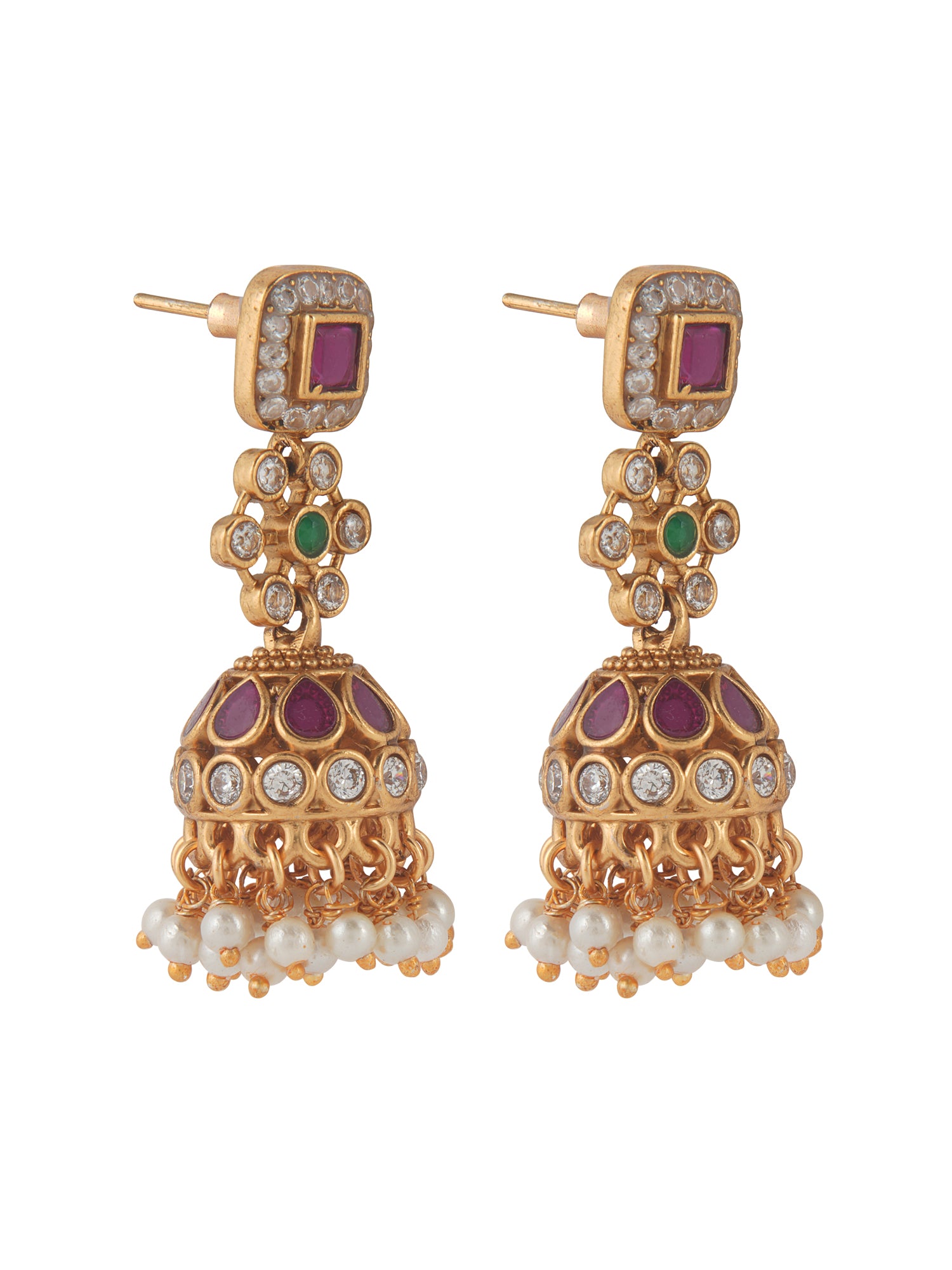 Meiraa Petite Ruby Studded Jhumki