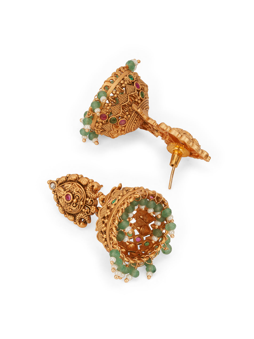 Peacock Nakashi Jhumki Earrings