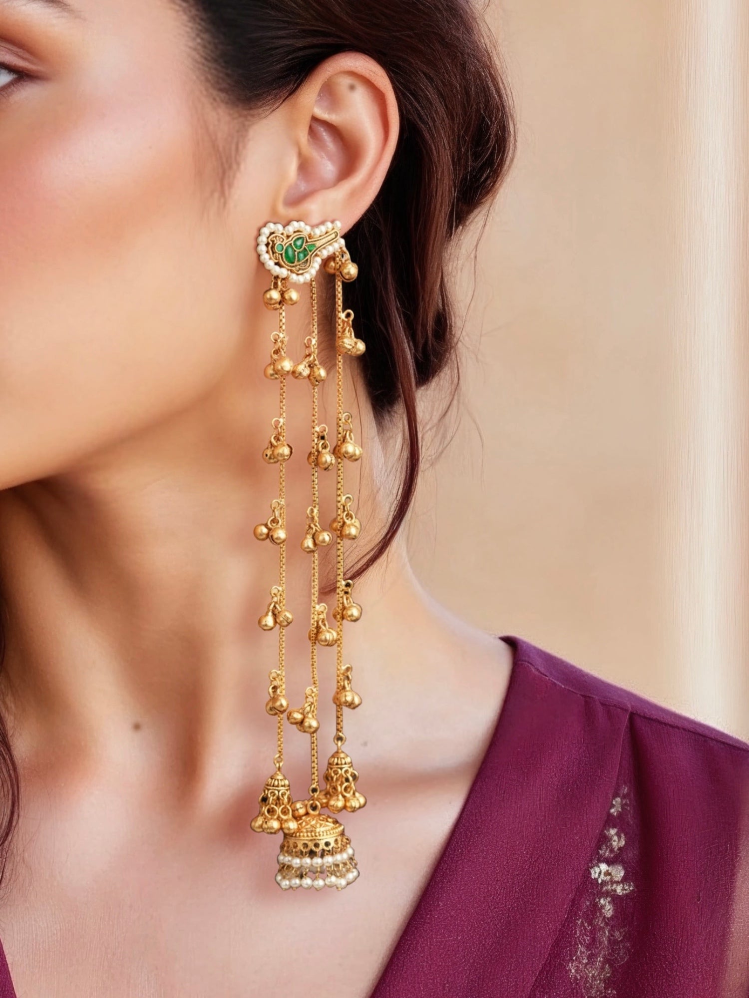 Singing Birds Jhumki Duster Earrings
