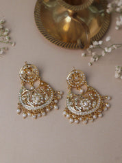 Jadau Pearl Chandbali Earrings
