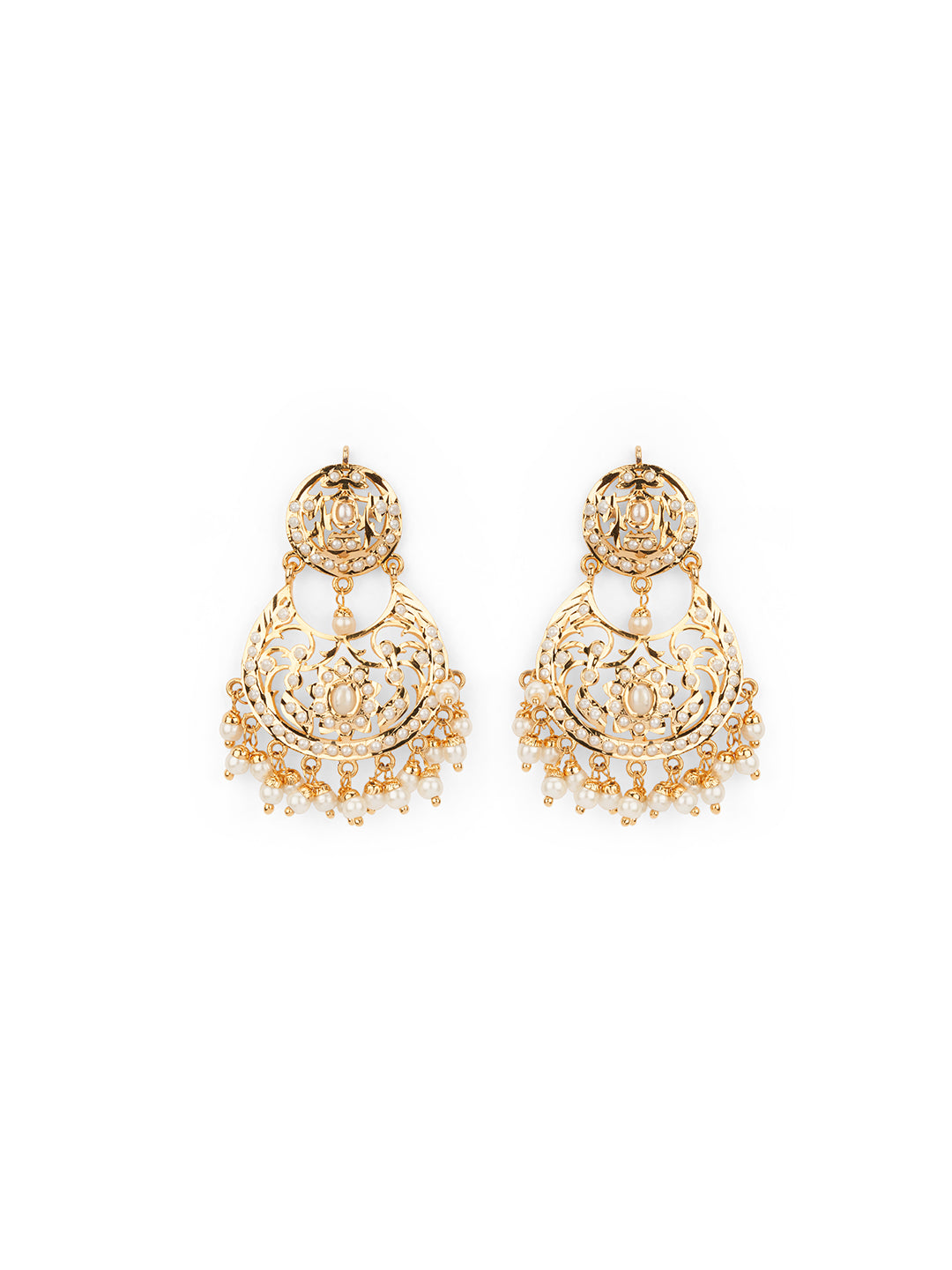 Jadau Pearl Chandbali Earrings