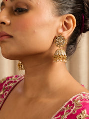 Antique Kundan Jhumki Earrings