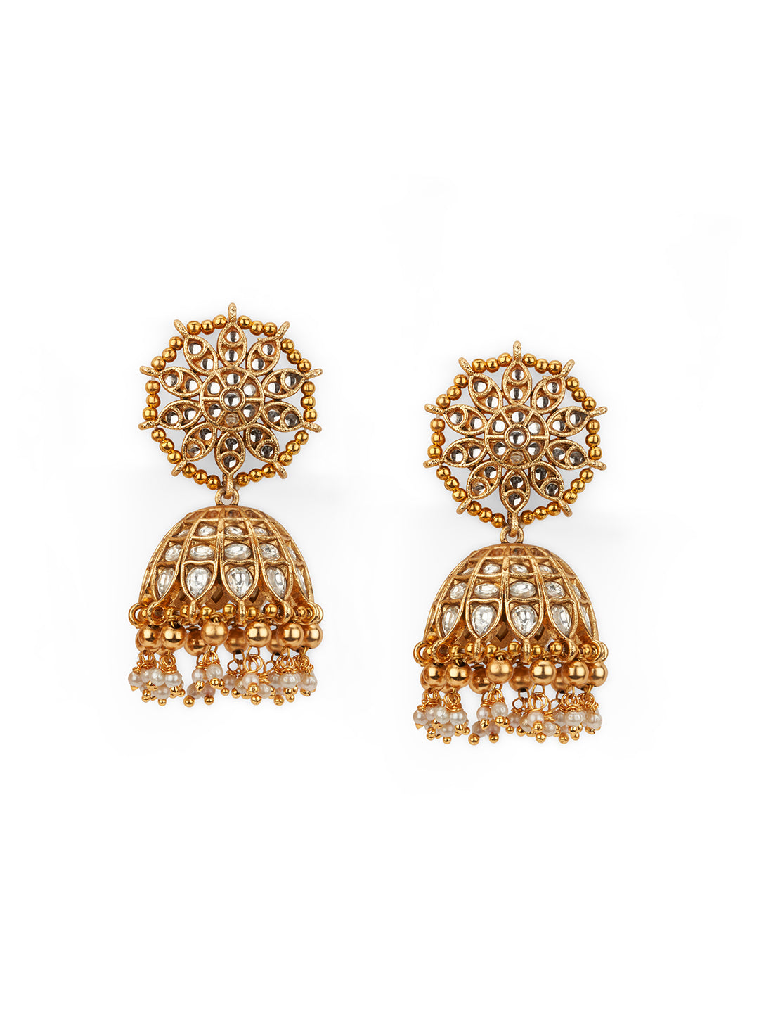 Antique Kundan Jhumki Earrings