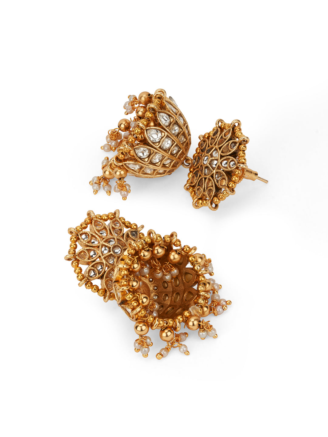Antique Kundan Jhumki Earrings