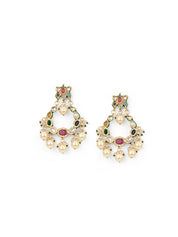 Navratna Swing Chandbali Earrings