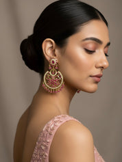 Blush Pink Jadau Chandblis Earrings