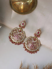 Blush Pink Jadau Chandblis Earrings