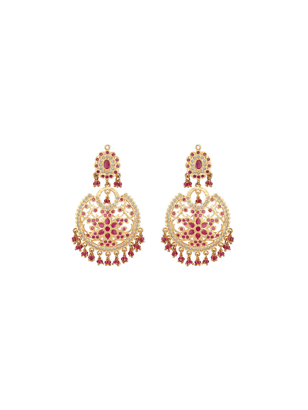 Blush Pink Jadau Chandblis Earrings