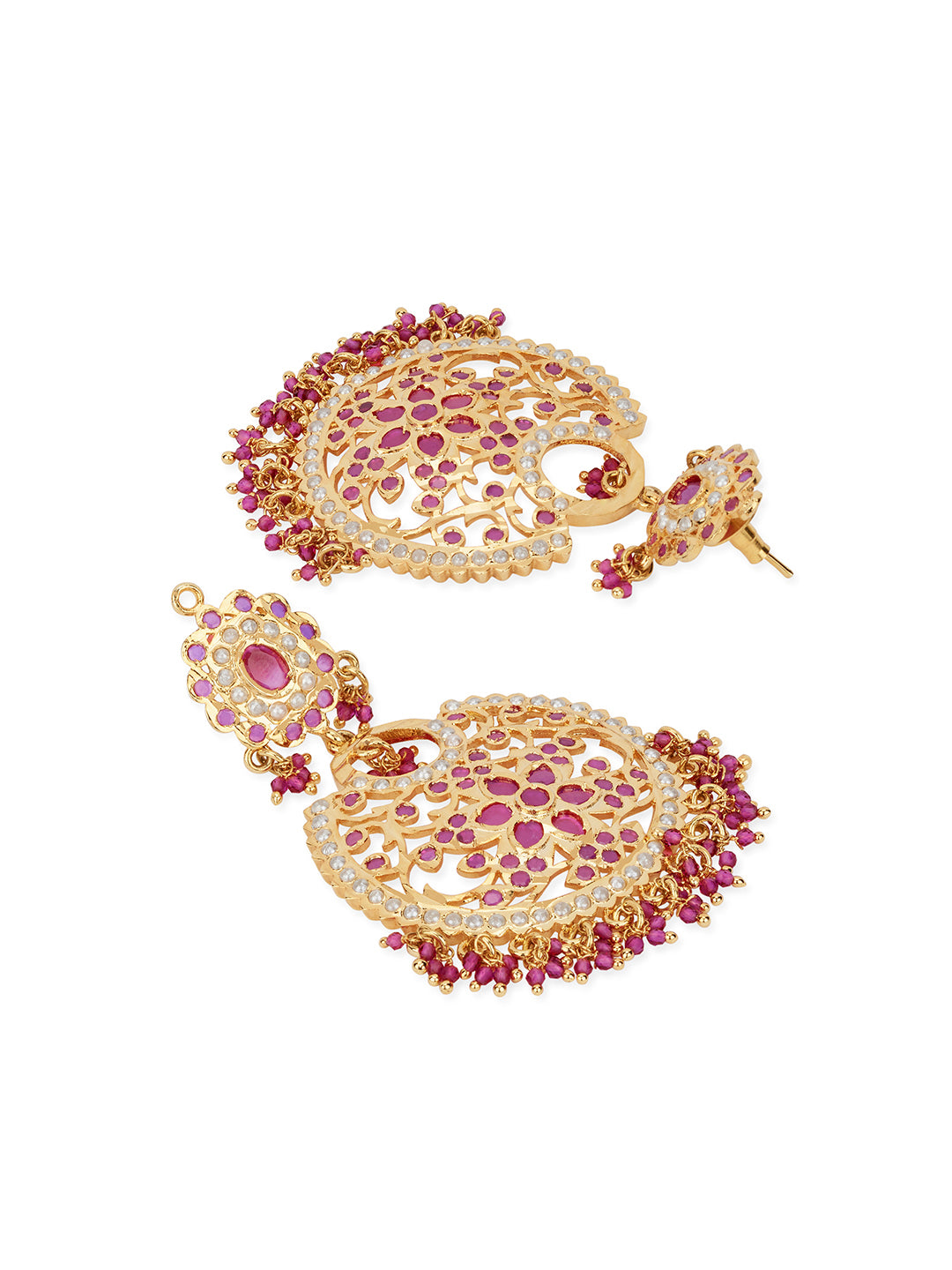 Blush Pink Jadau Chandblis Earrings