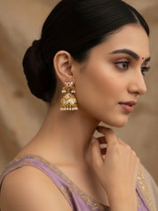 Jadau Blush Jhumki Earrings