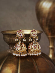 Jadau Blush Jhumki Earrings
