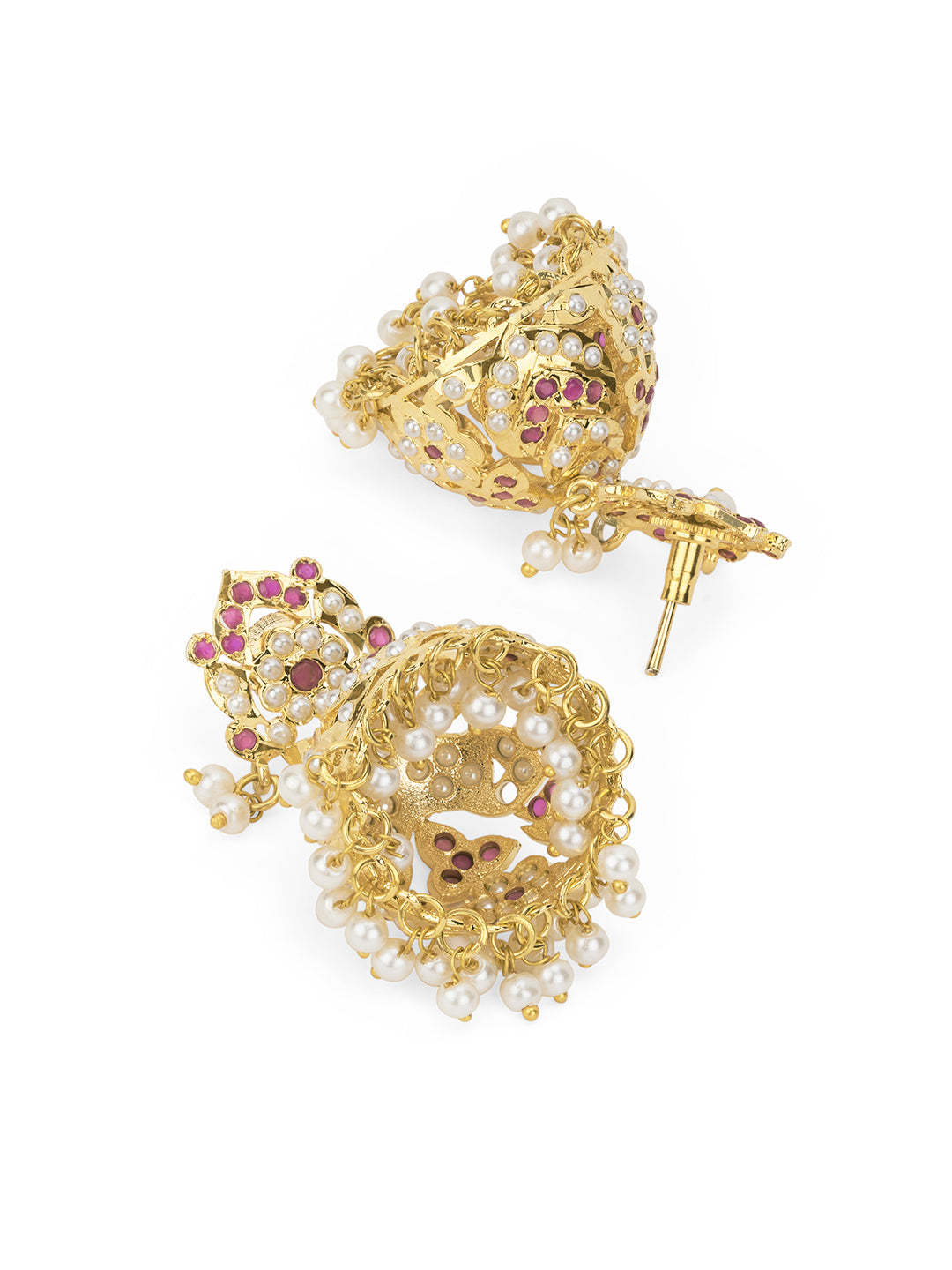 Jadau Blush Jhumki Earrings