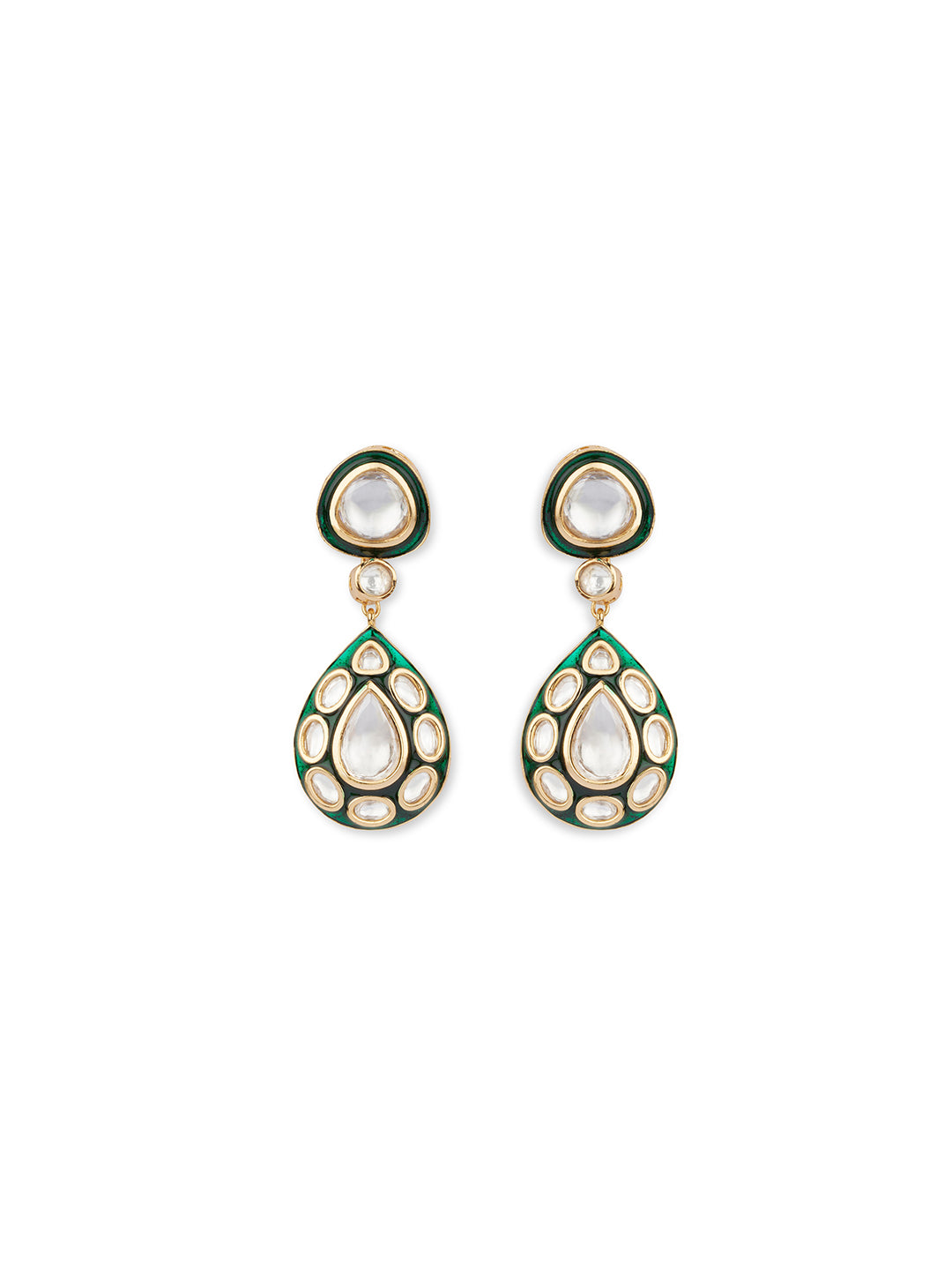 Enamel Kundan Drop Earring