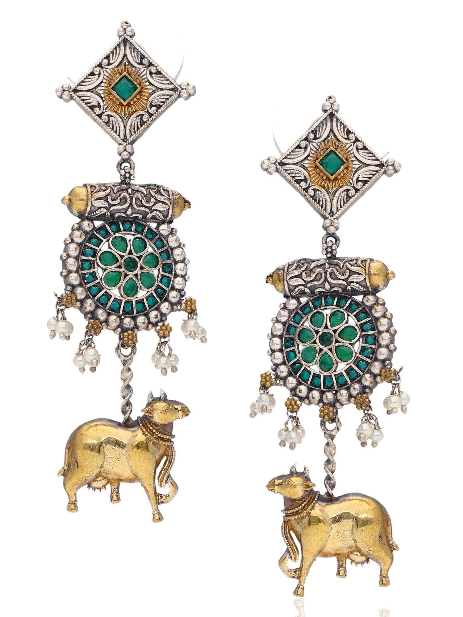 Aria Dual Tone Nandi Earrings 