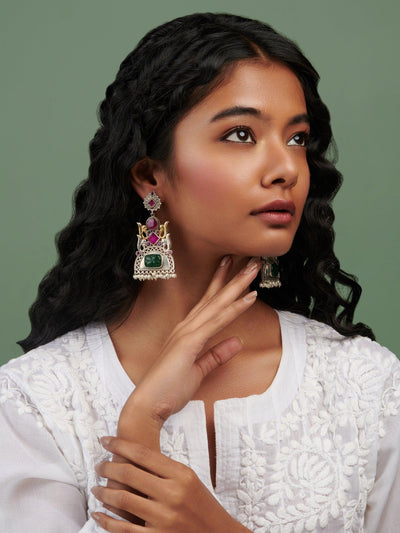  The Gypsy Scarlet Ivy Oxidised Dangler Earrings
