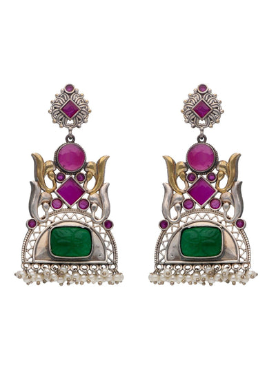The Gypsy Scarlet Ivy Oxidised Dangler Earrings 