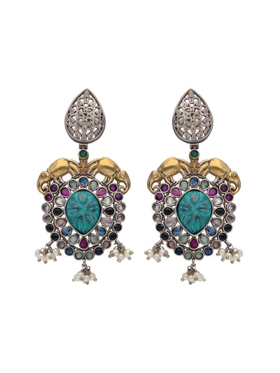 Turquoise Tusker Gypsy Dangler Earrings 