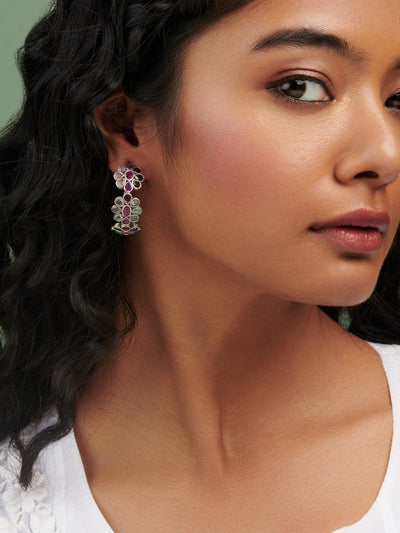 The Gypsy Blooming Bali Oxidised Earrings 