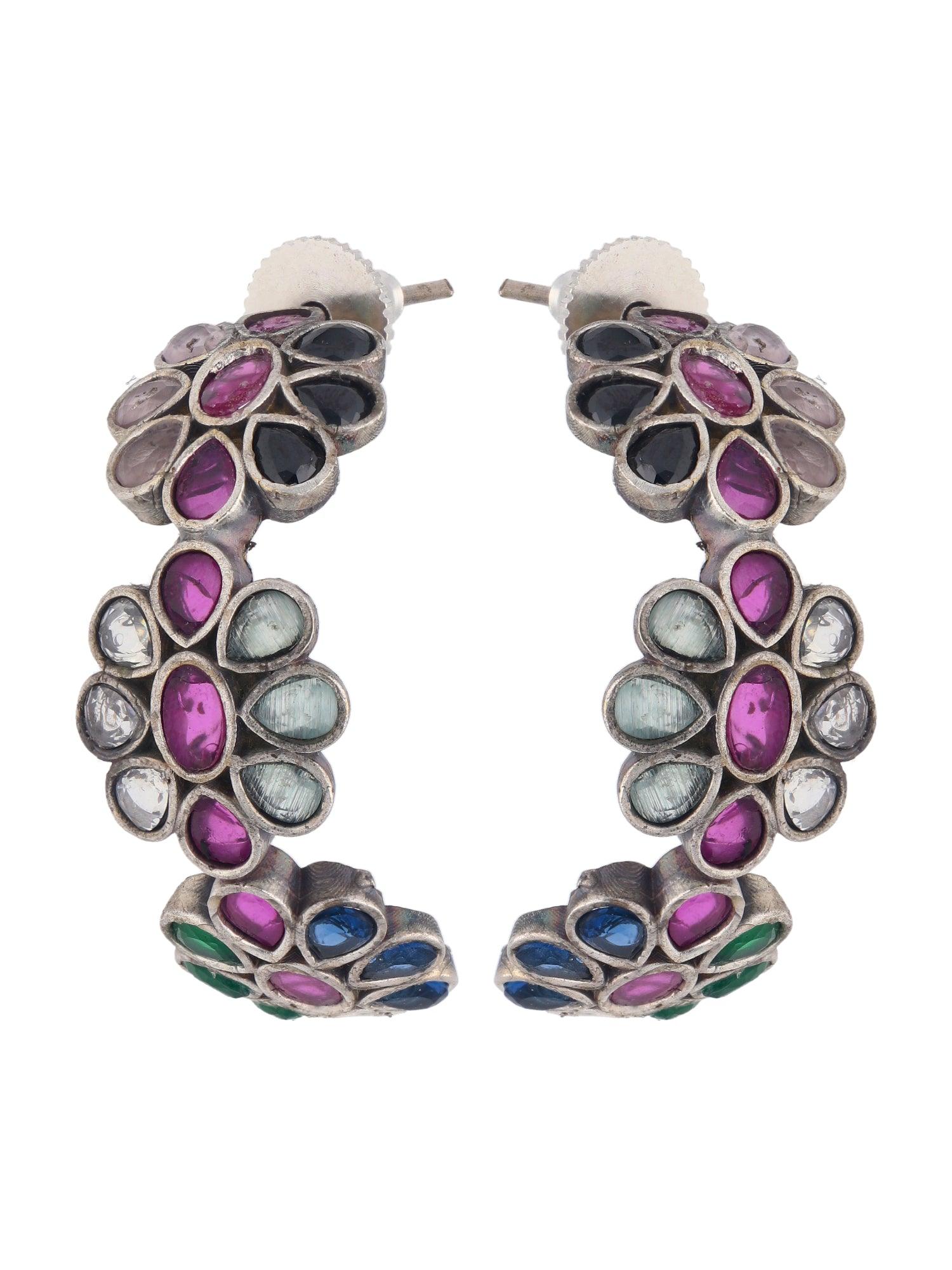The Gypsy Blooming Bali Oxidised Earrings 