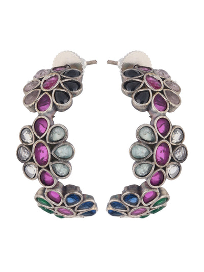 The Gypsy Blooming Bali Oxidised Earrings 