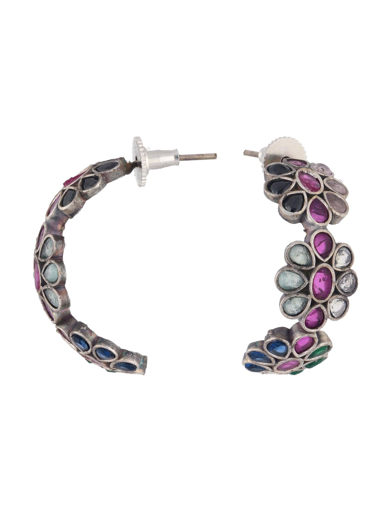 The Gypsy Blooming Bali Oxidised Earrings 