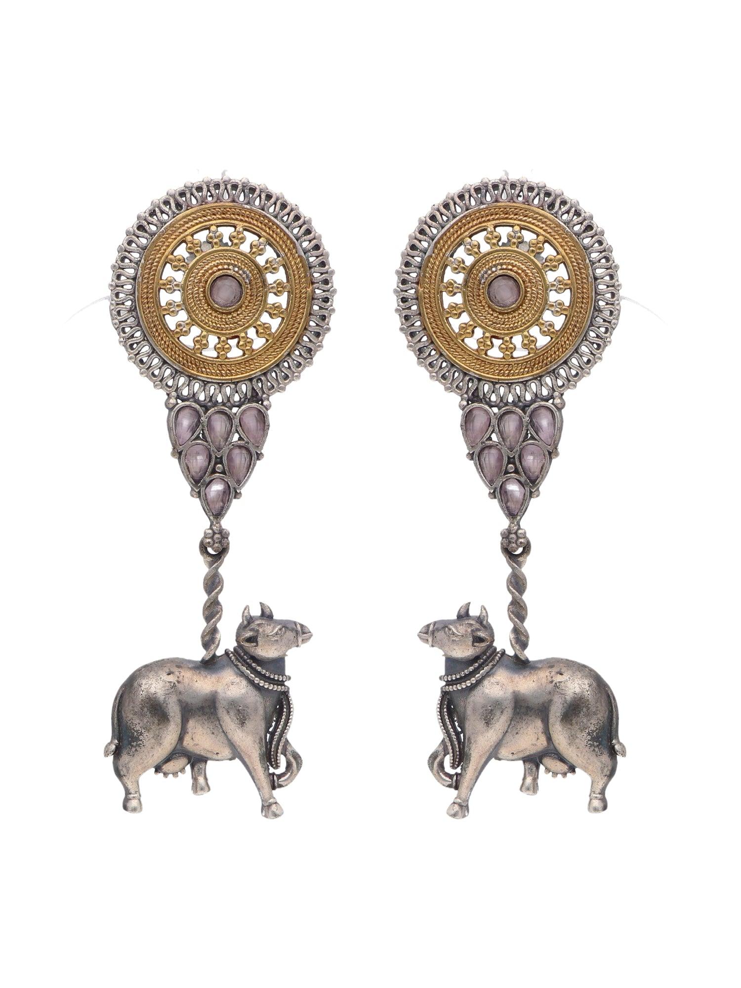 Taurus Tassel Gypsy Dangler Earrings 