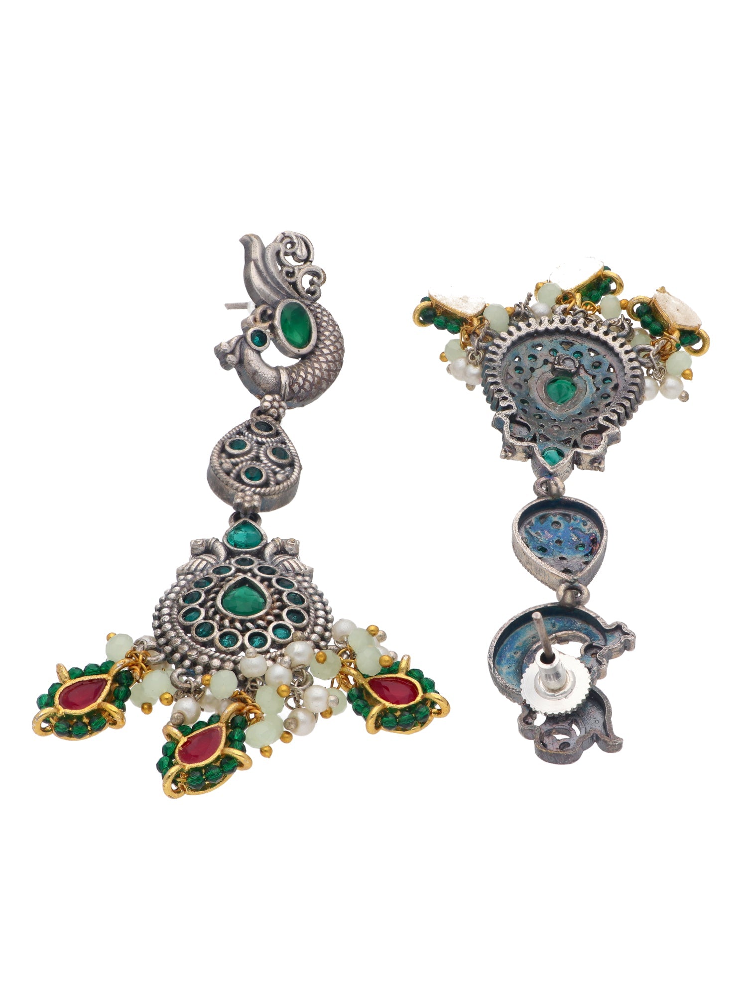 Onyx Ornate Green Dangler Earrings 