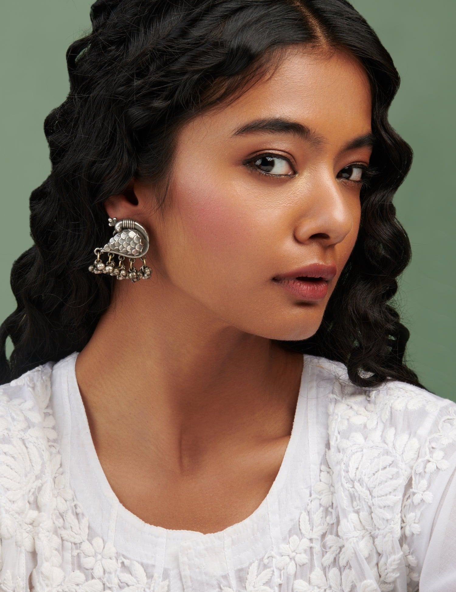 Oxidised Ghungroo Stud Earrings