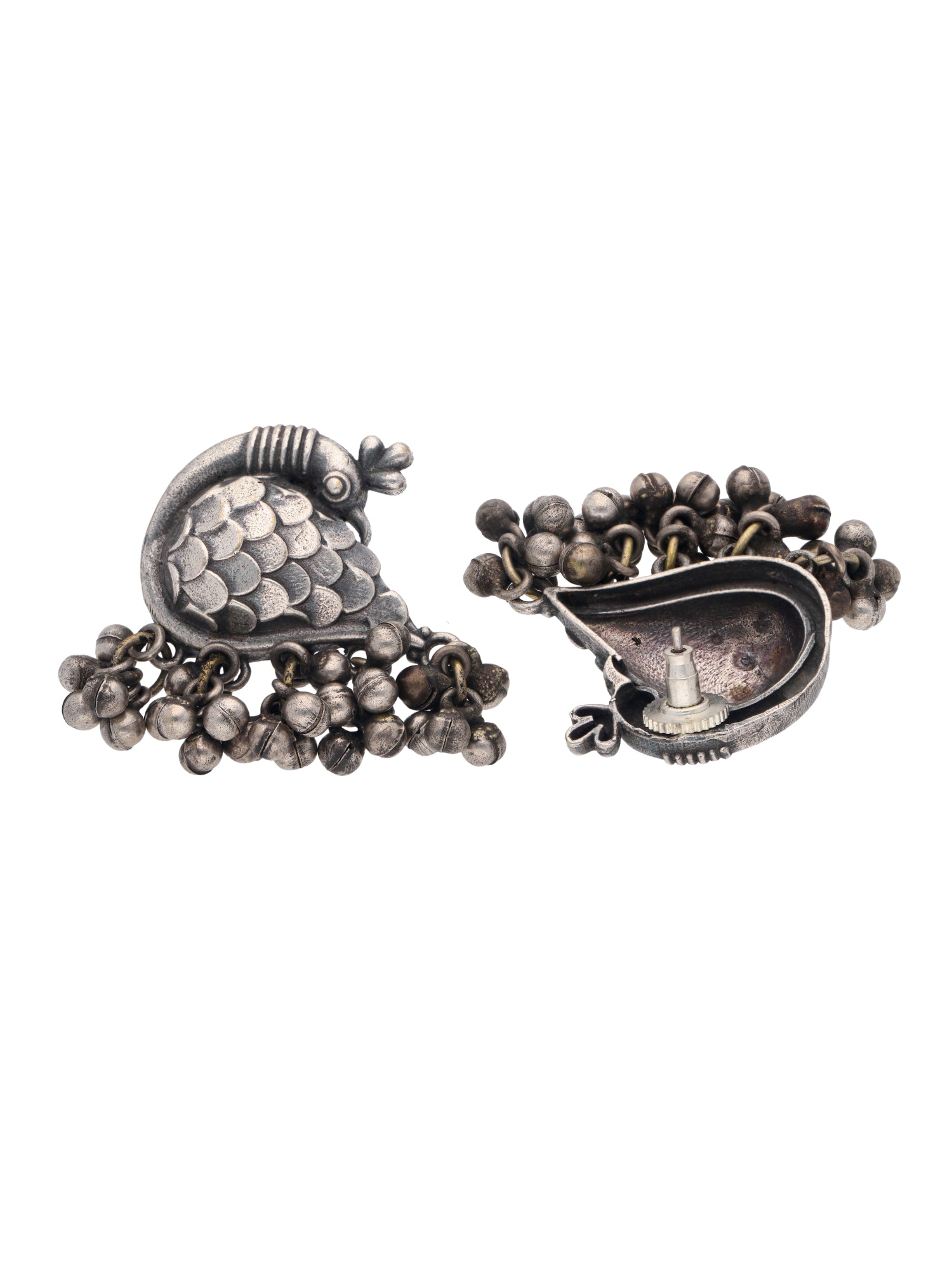 The Gypsy Mystic Mayur Ghungroo Stud Earrings - Curio Cottage 