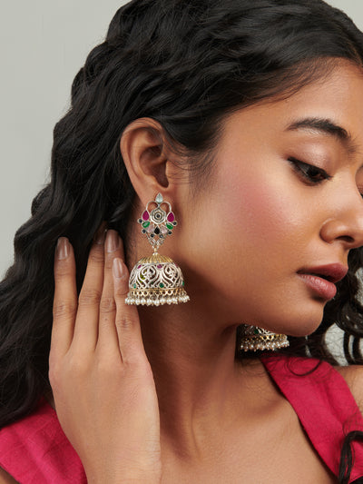 The Gypsy Whimsical Bloom Jhumki Earrings - Curio Cottage 