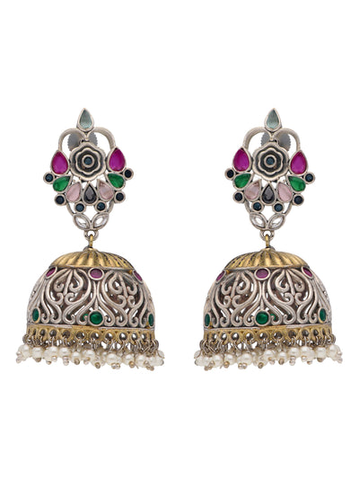 The Gypsy Whimsical Bloom Jhumki Earrings - Curio Cottage 