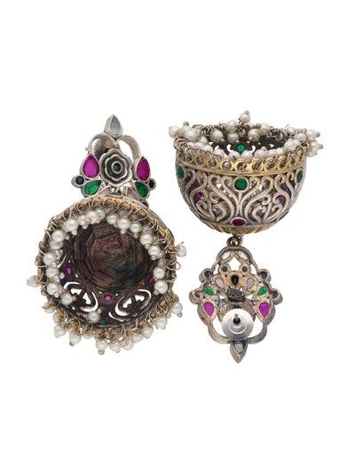 The Gypsy Whimsical Bloom Jhumki Earrings - Curio Cottage 