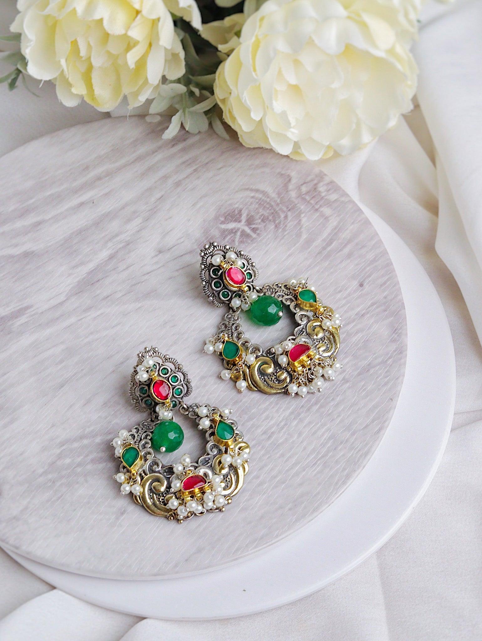 The Gypsy Forest Moon Chandbali Earrings 