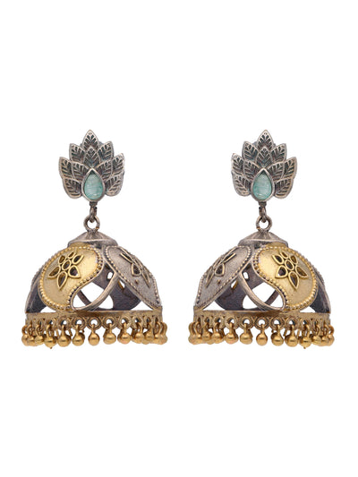The Gypsy Jade jhumki Earrings - Curio Cottage 