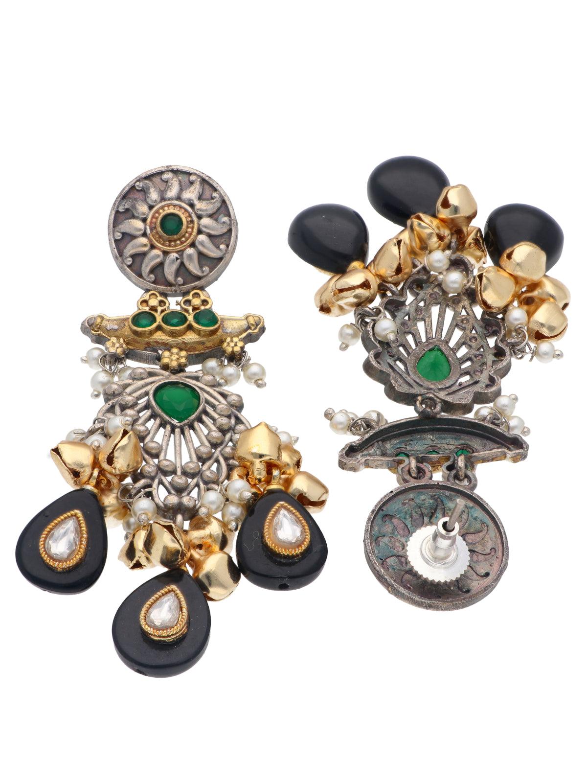 The Gypsy Graceful Green and Onyx Earrings 