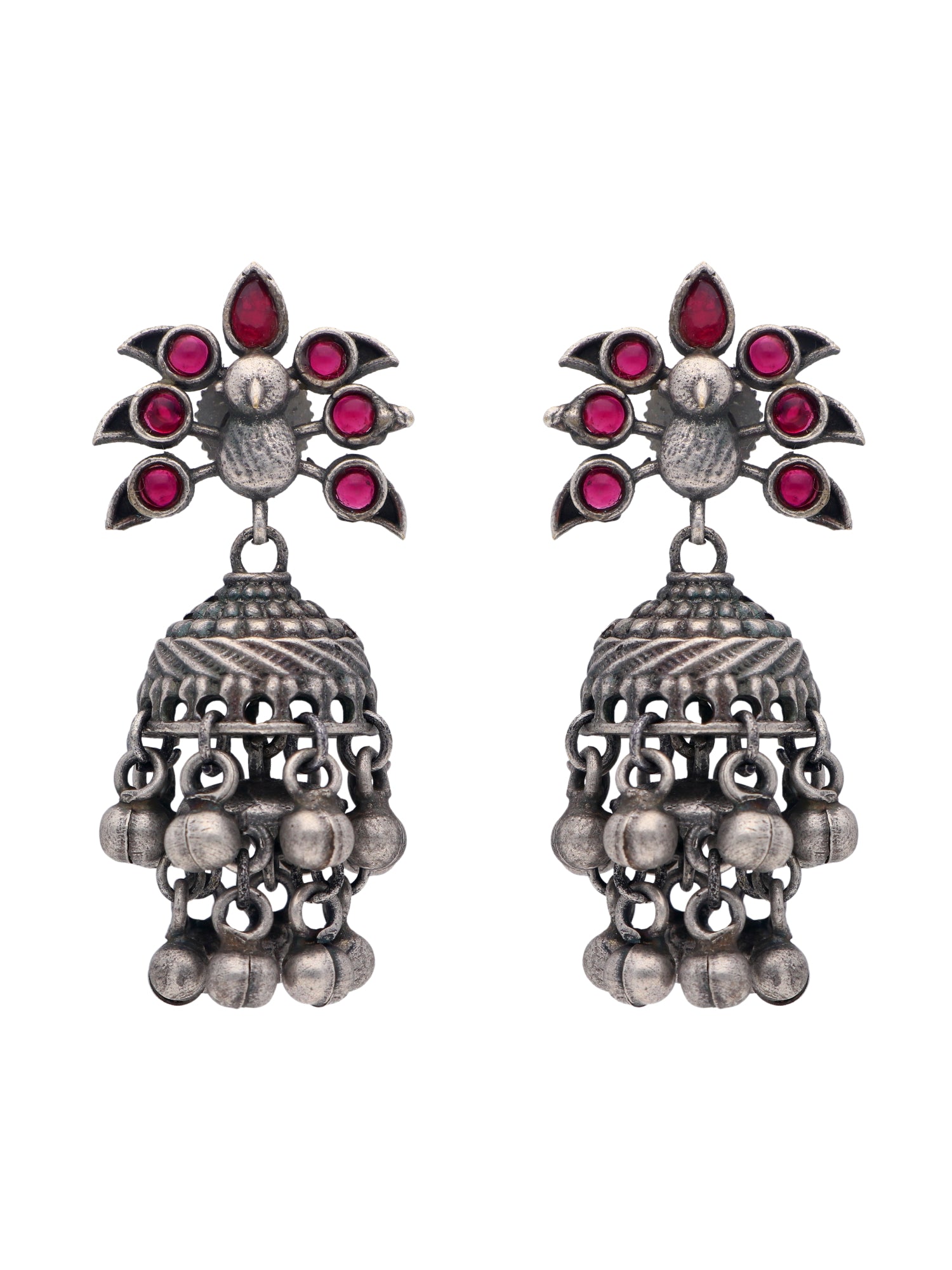 The Gypsy Dancing Peacock Jhumki Earrings - Curio Cottage 