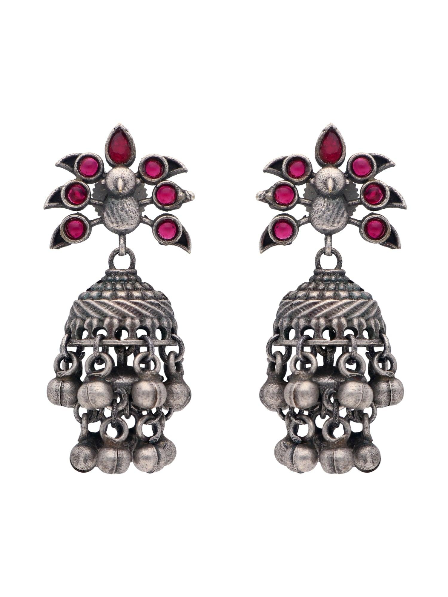 The Gypsy Dancing Peacock Jhumki Earrings 