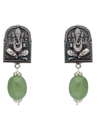 The Gypsy Ganesha Jade Drop Stud 