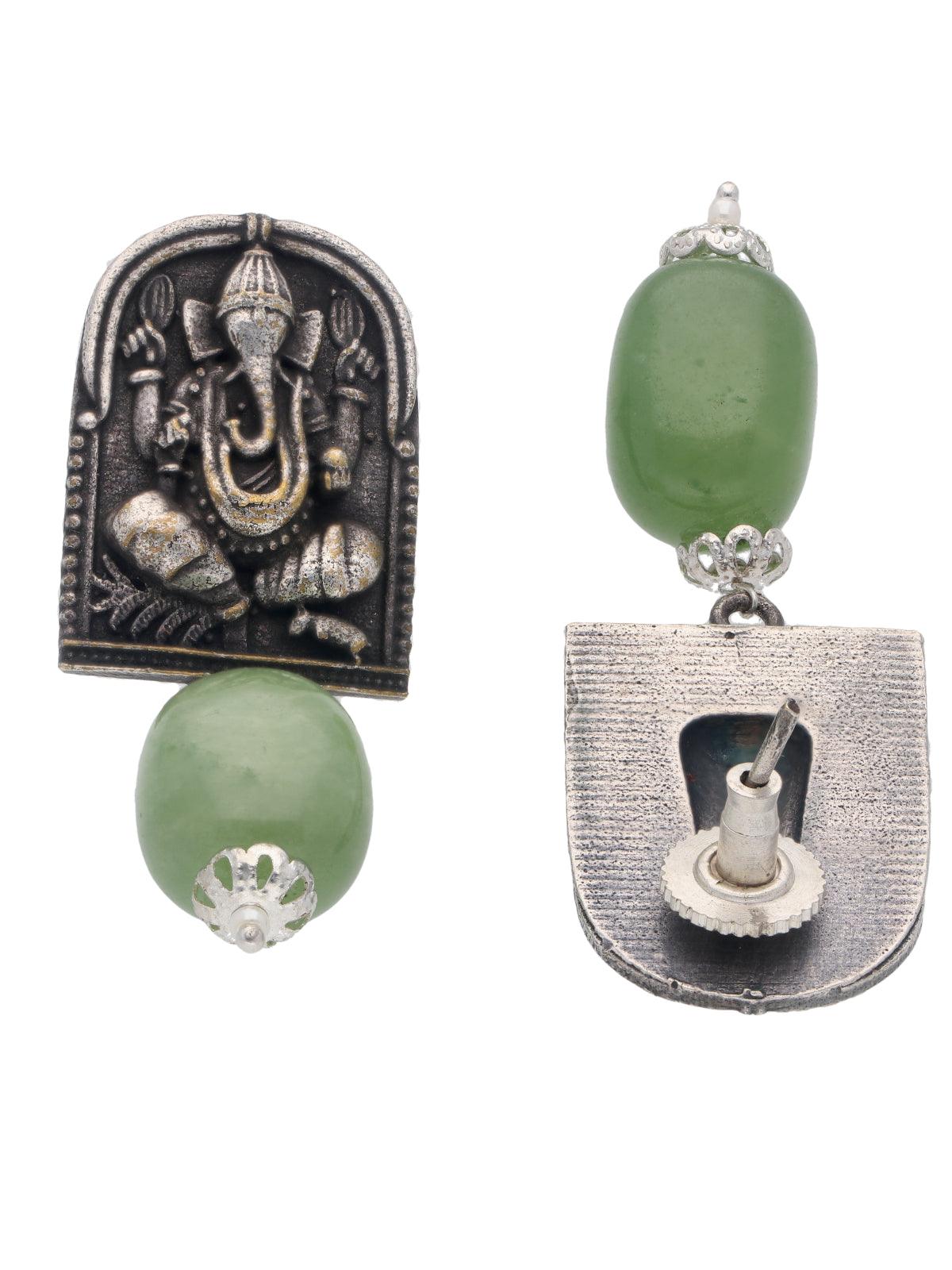 The Gypsy Ganesha Jade Drop Stud 